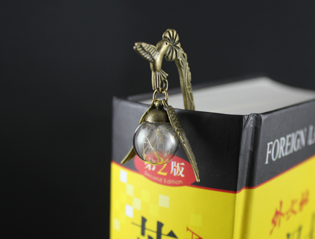 Harry Potter BOOKMARK with dandelion in glass orb