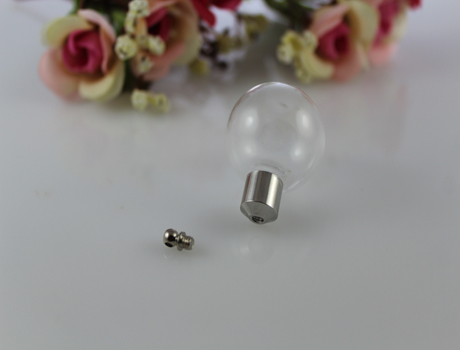 24.5MM Glass Ball With Metal Screw Caps