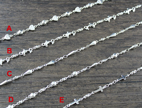 Necklace/Bracelet Silver Chains(Sold by meter)