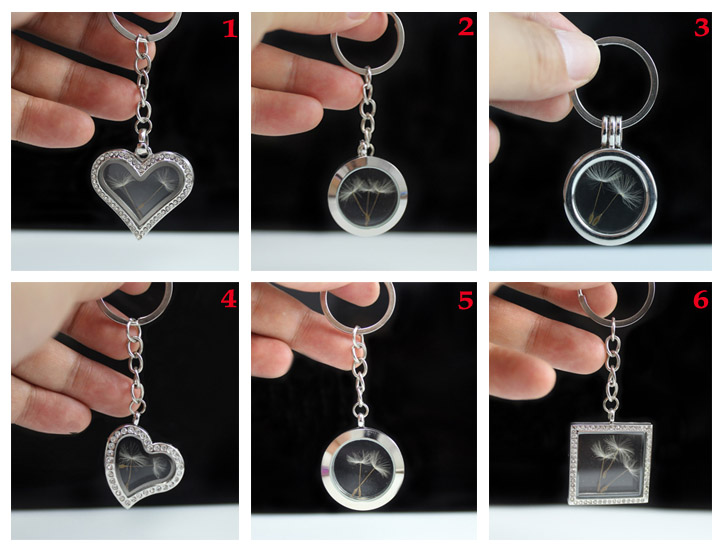 Glass Locket Dandelion Keychains(6 Designs available)