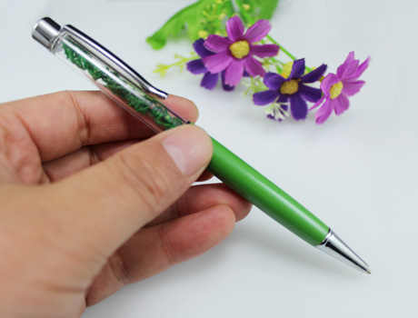 Crystal Gem Pen with Real Moss inside