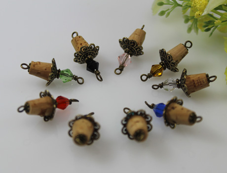 Corks with Flower filigree Beads Cap (Sold in per package of 10pcs)