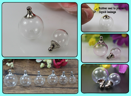 Glass Ball With Metal Screw Cap and Rubber Seal