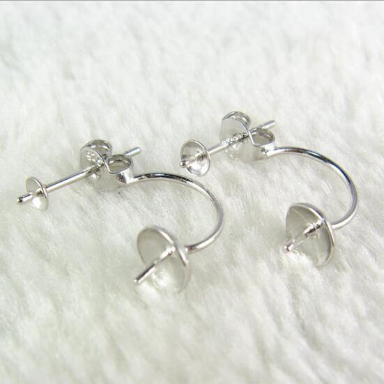  925 Sterling Silver Double Stud Earring Finding (sold per pair)