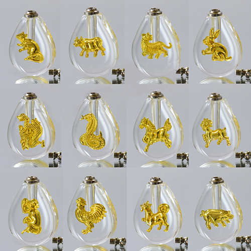 Gold Tear Drop Chinese Horoscope(Sold in a set of 12 designs)