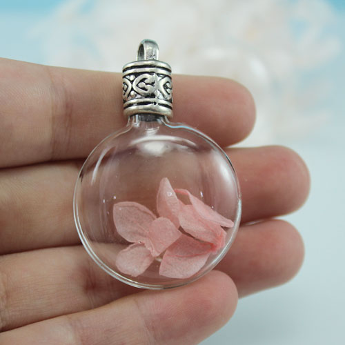 Glass Heart/Tear Drop/Round Bottle with Flower Cap