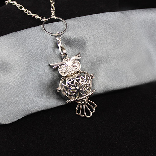 51x29MM Owl Diffuser Locket Necklace