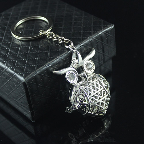 40x29MM Flat Heart Owl Diffuser Locket keychain