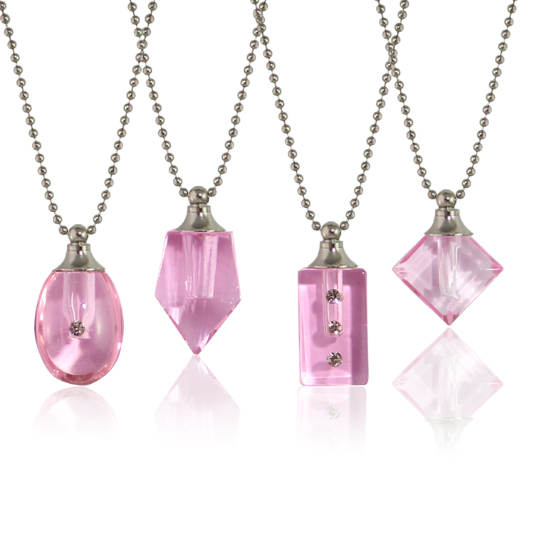 Pink Vials with Necklace Chain
