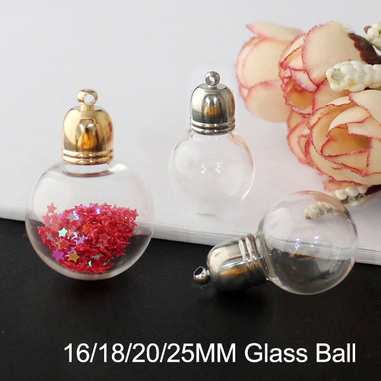 Glass Globe Ball With Metal Round Caps