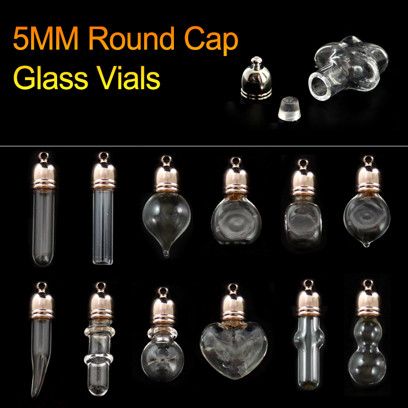5MM Glass Vials(Nickel-plated metal round caps)