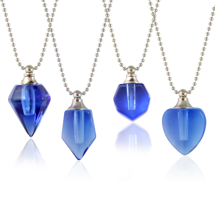 Blue Vials with Necklace Chain