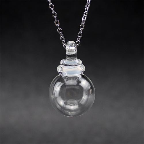 20MM Glass Ball Pendant Necklace with Screw Cap