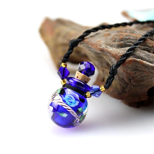 Colorful Flower Bottle Perfume Necklace 