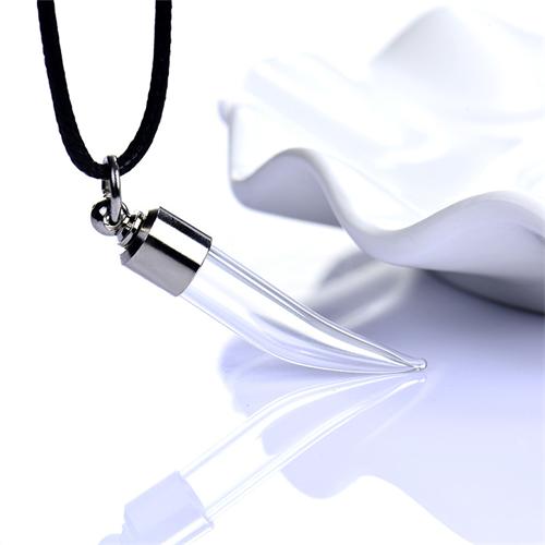6mm Glass Vial with Black Cord Chain